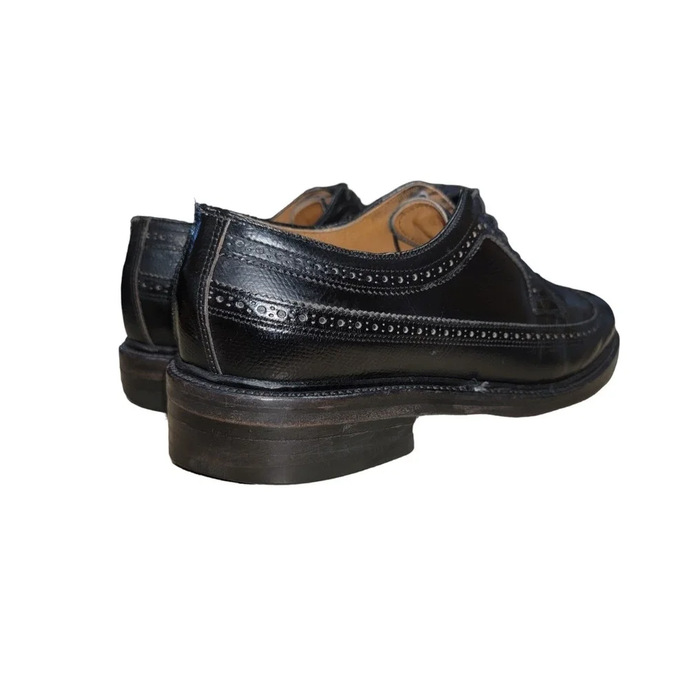 VTG 60s Executive Imperials O'Sullivan Black Leather Oxford Wingtip shoes Sz 8 D
